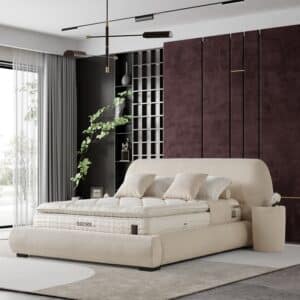 מיטה זוגית מרופדת עם ארגז מצעים דגם רקפת