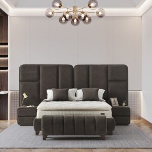 מיטה זוגית מעוצבת עם ארגז מצעים דגם יסמין