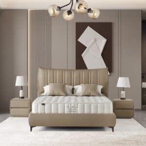 מיטה זוגית מעוצבת עם ארגז מצעים דגם ברוש