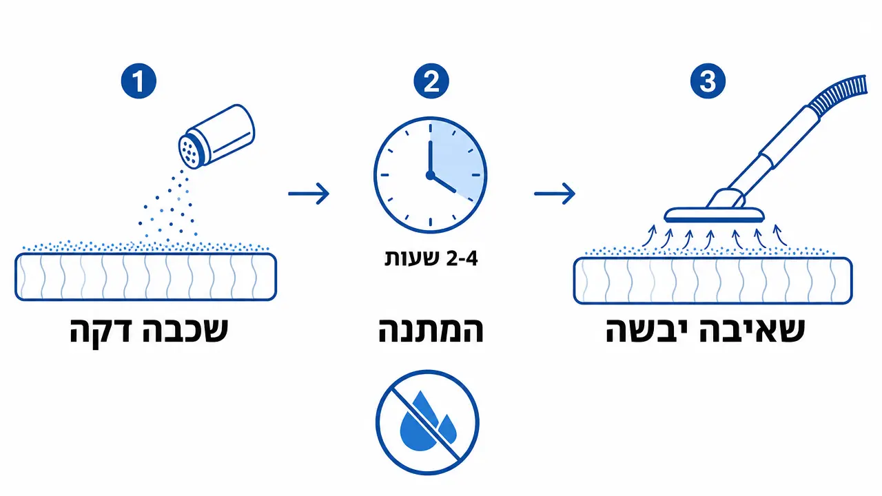 שימוש נכון בסודה לשתייה על מזרן ויסקו