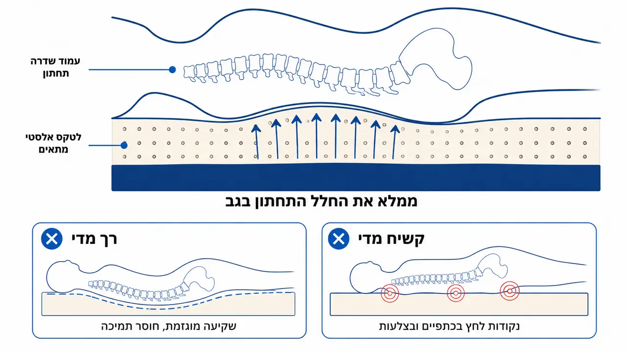 השפעת מזרן לטקס על הגב התחתון