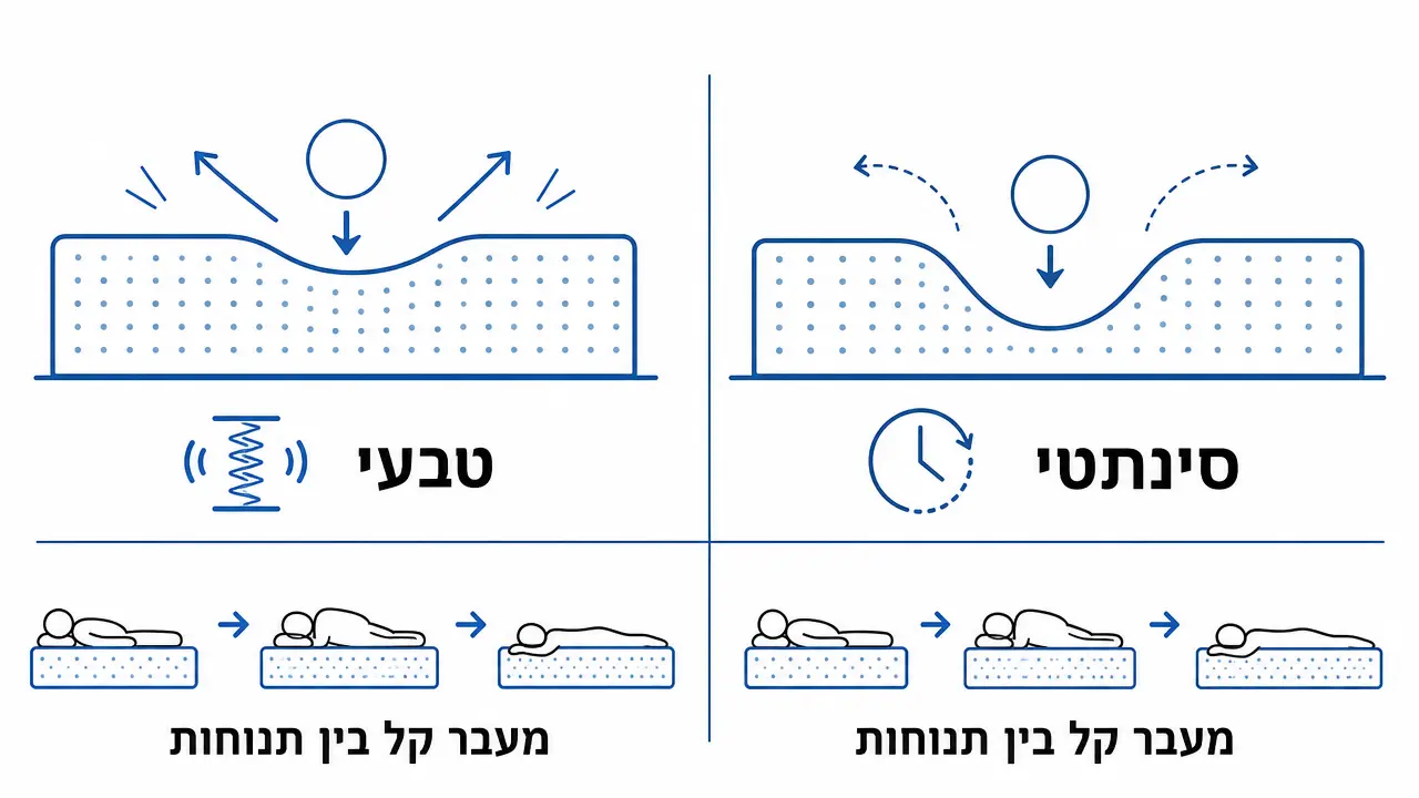 עמידות לטקס טבעי לעומת סינתטי לאורך זמן
