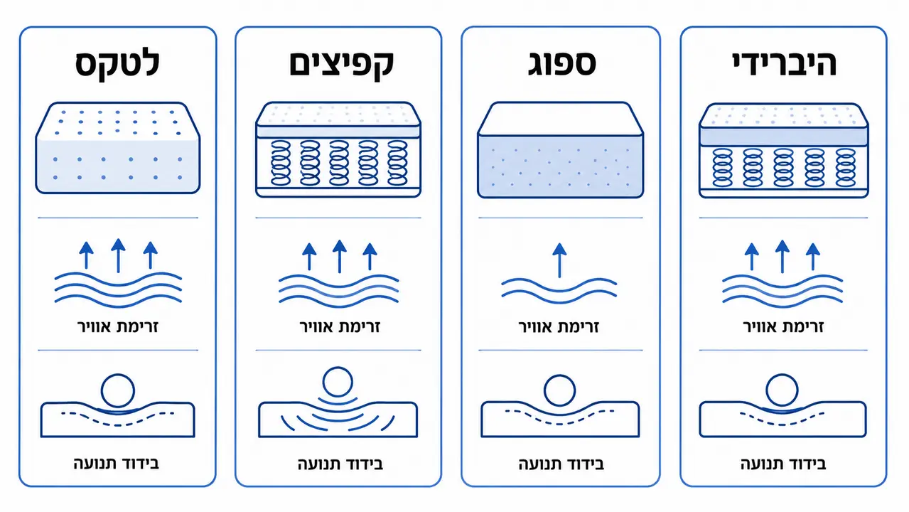 ההבדל בין מזרון לטקס זוגי לבין מזרנים אחרים