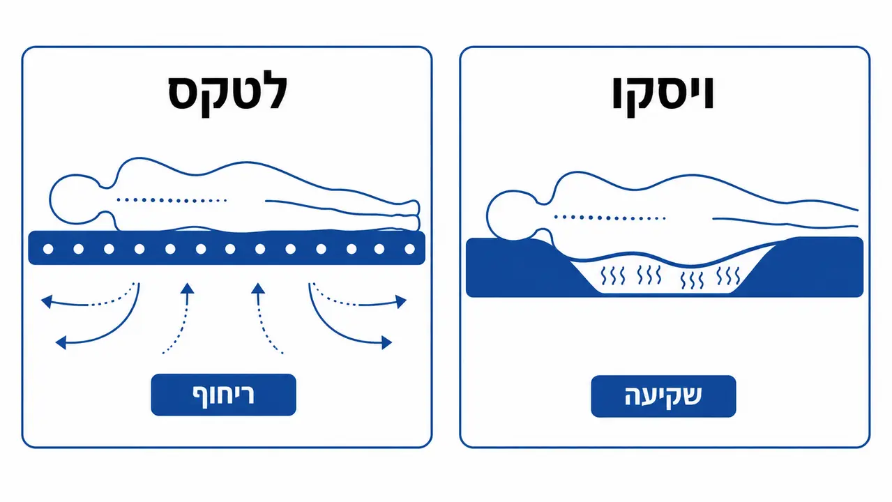 הבדלים בין מזרון לטקס למזרון ויסקו מבחינת חום