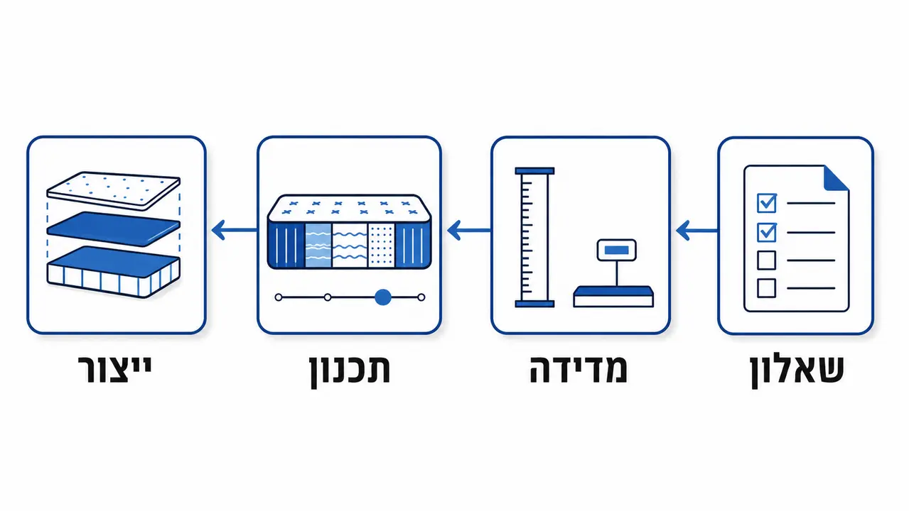 שלבי תהליך האבחון וההתאמה של מזרון אישי