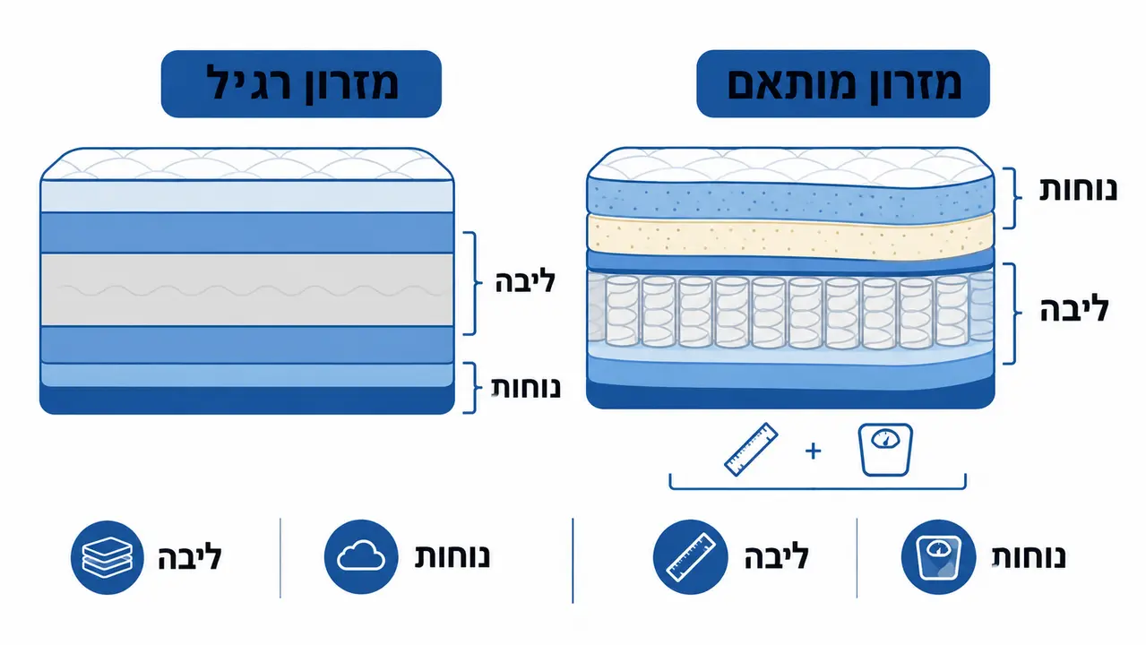 מזרון רגיל לעומת מותאם אישית: המדריך לבחירה נכונה