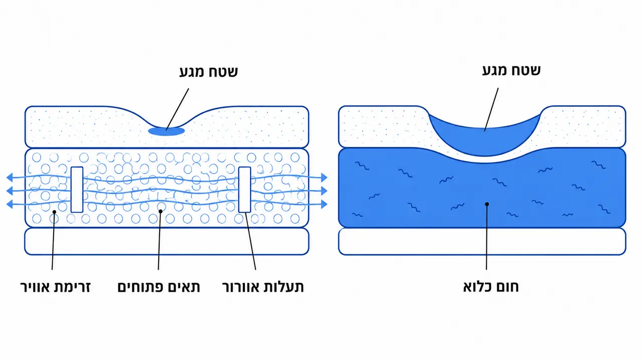 הקשר בין קשיחות מזרן לבין חום והזעה בלילה