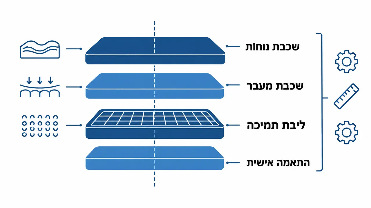 המדריך המלא לבחירת שכבות מזרון בהתאמה