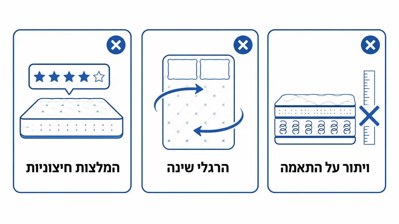 טעויות נפוצות שגורמות לזוגות לקנות מזרן לא מתאים