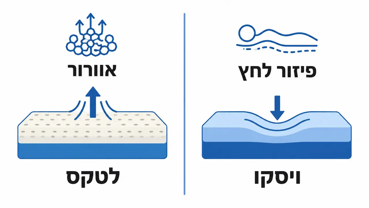 השוואה בין לטקס טבעי לוויסקו ספוג זיכרון עבור ספורטאים